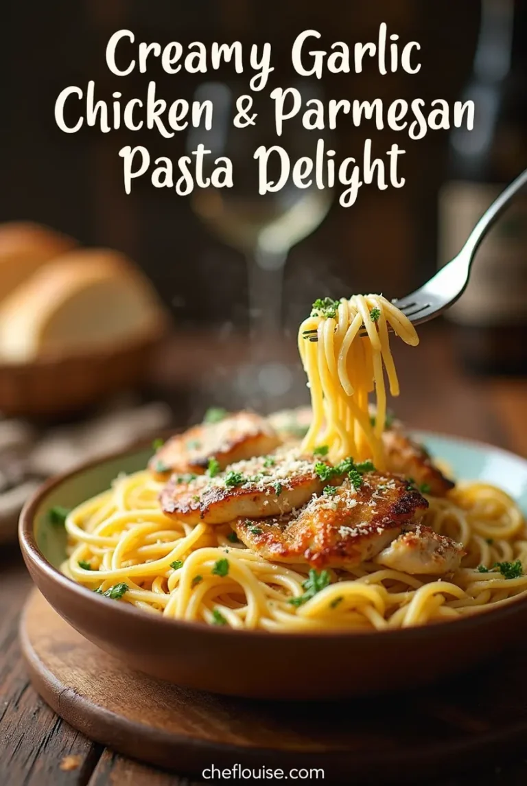 Creamy Garlic Chicken & Parmesan Pasta Delight