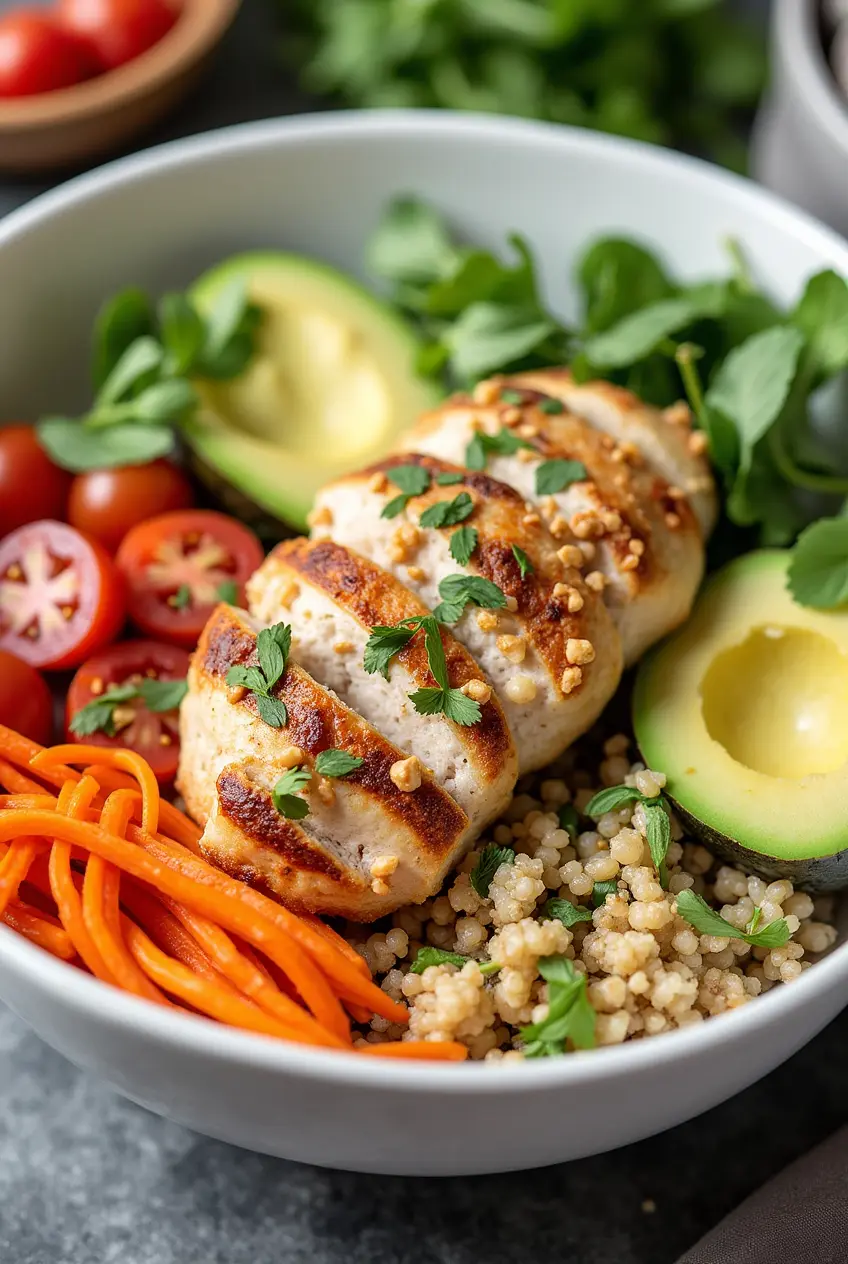 Greek Chicken Quinoa Bowl for Lunch