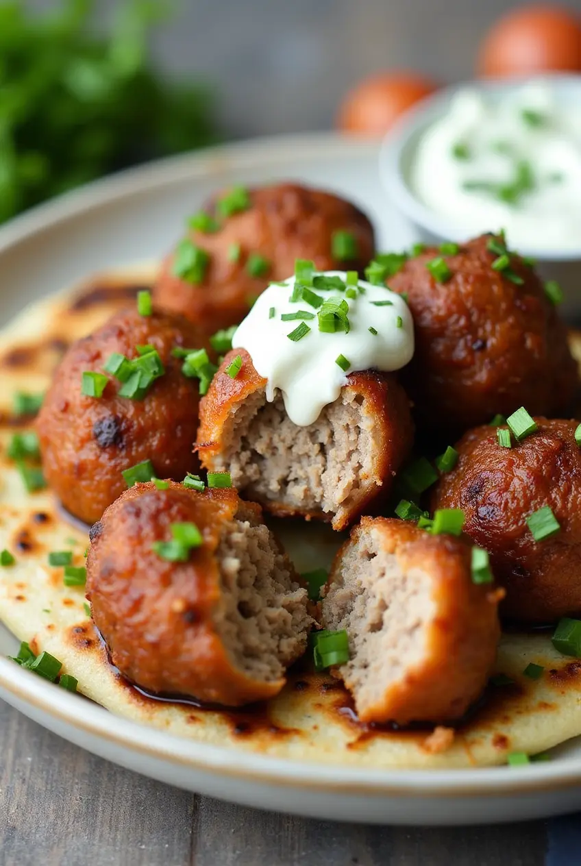 Greek Turkey Meatballs with Tzatziki