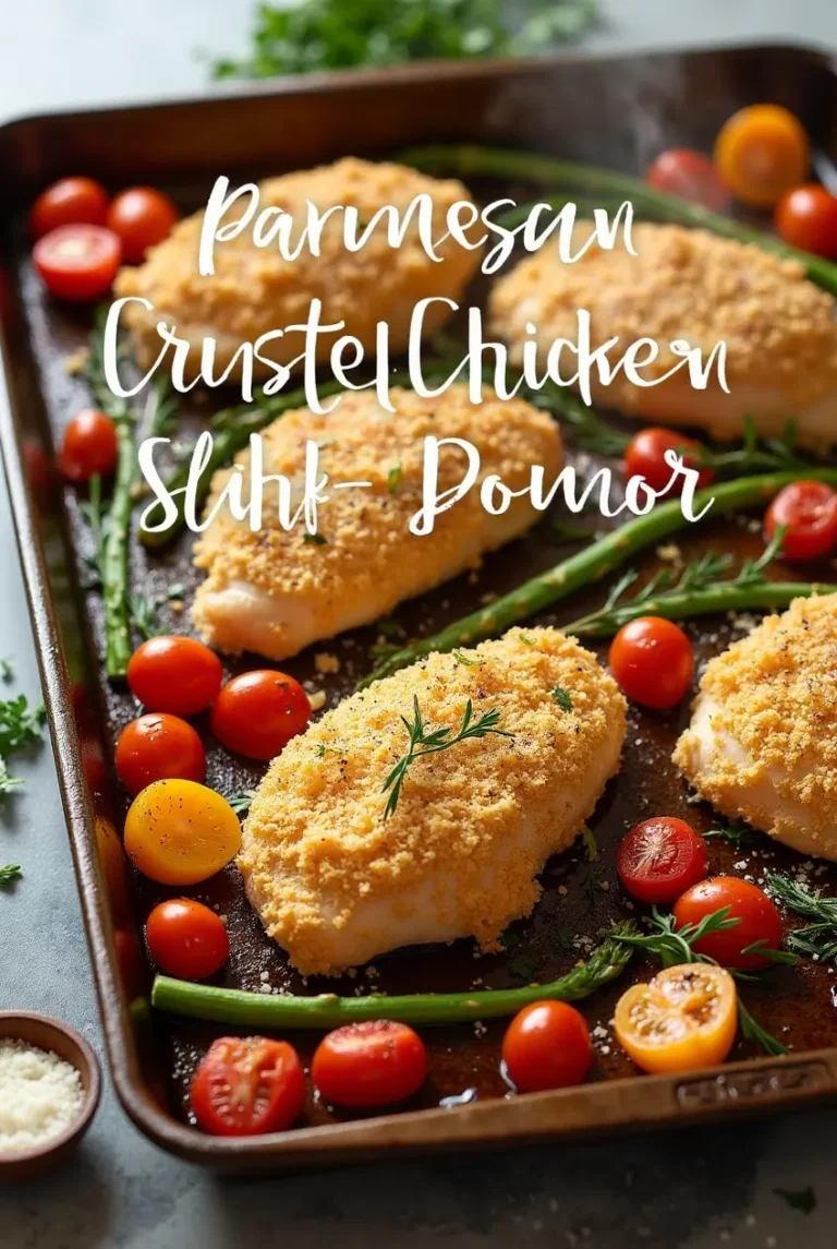 Parmesan Crusted Chicken Sheet Pan Dinner